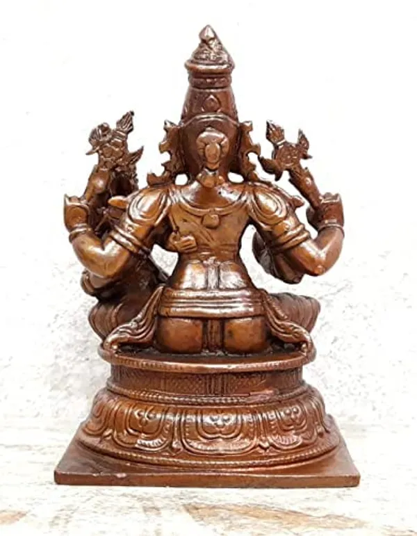 Brownish-Orange_Copper_Idols_Of_God_Lakshmi_Narasimhar_By_Searchers_Paradise,_3.8_Inches,_560G,_Patina_Antique_Finish,_Pack_Of_1_Piece