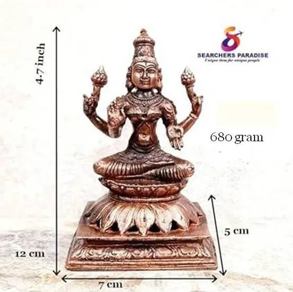 Brownish-Orange_Copper_Idols_India,_4.7_Inches,_Handmade_Lakshmi_Idol_With,_680G,_Patina_Antique_Finish,_Pack_Of_1_Piece