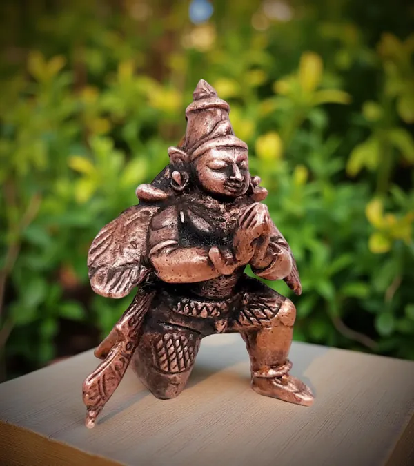 Brownish-Orange_Copper_Idols_India,_1.7_Inches,_Handmade_Garudar,_55G,_Patina_Antique_Finish,_Pack_Of_1_Piece