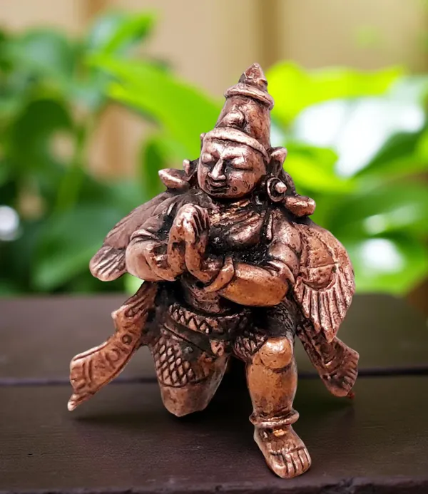 Brownish-Orange_Copper_Idols_India,_1.7_Inches,_Handmade_Garudar,_55G,_Patina_Antique_Finish,_Pack_Of_1_Piece
