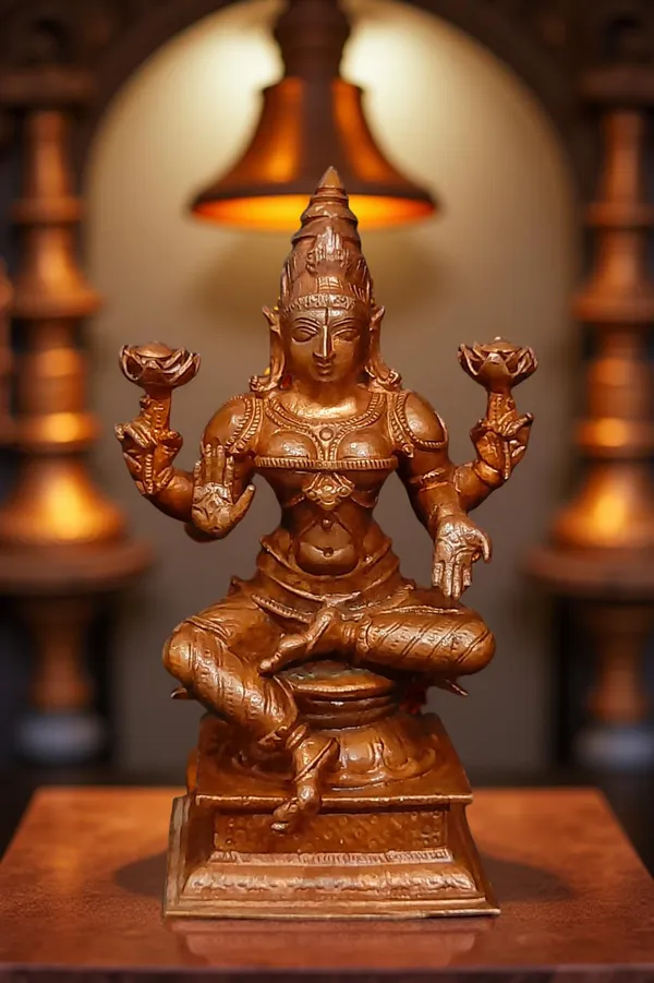 Brown_Copper_Idols_Of_Lakshmi,_4_Inches,_500G,_Handmade,_Pack_Of_1_Piece