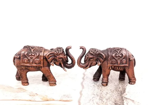 Brownish-Orange_Copper_Idols_India,_1.1_Inches,_Handmade_Paired_Elephant_Idol_125_Gram,_Patina_Antique_Finish,_Pack_Of_2_Piece
