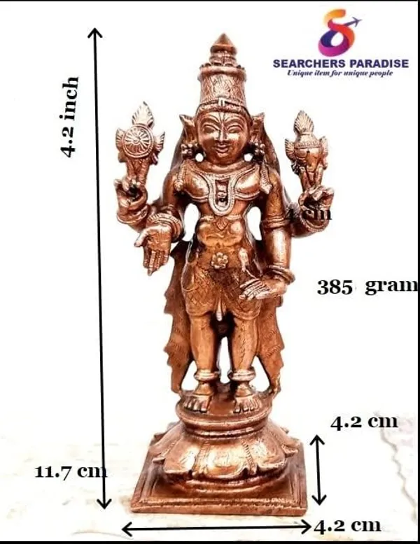 Brownish-Orange_Copper_Idols_India,_4.2_Inches,_Handmade_Lord_Venkateswara,_385G,_Patina_Antique_Finish,_Pack_Of_1_Piece