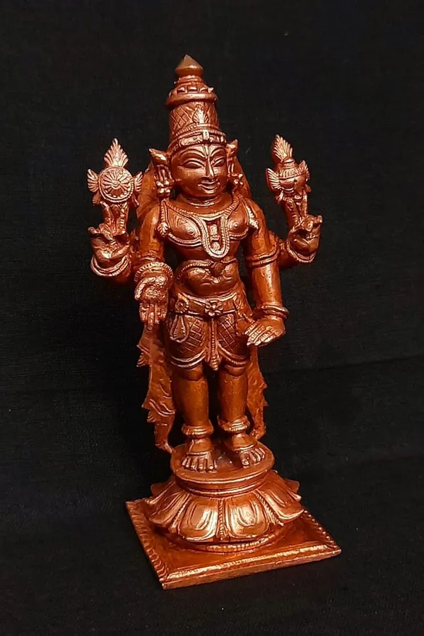 Brownish-Orange_Copper_Idols_India,_4.2_Inches,_Handmade_Lord_Venkateswara,_385G,_Patina_Antique_Finish,_Pack_Of_1_Piece