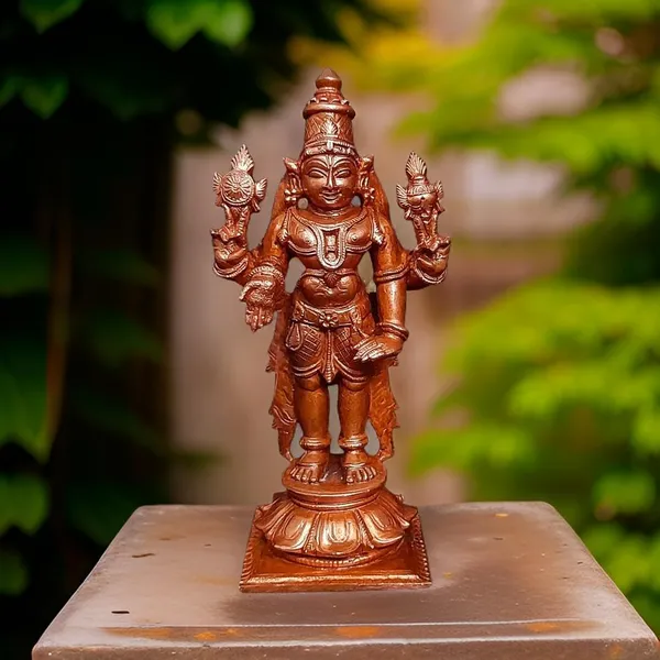 Brownish-Orange_Copper_Idols_India,_4.2_Inches,_Handmade_Lord_Venkateswara,_385G,_Patina_Antique_Finish,_Pack_Of_1_Piece