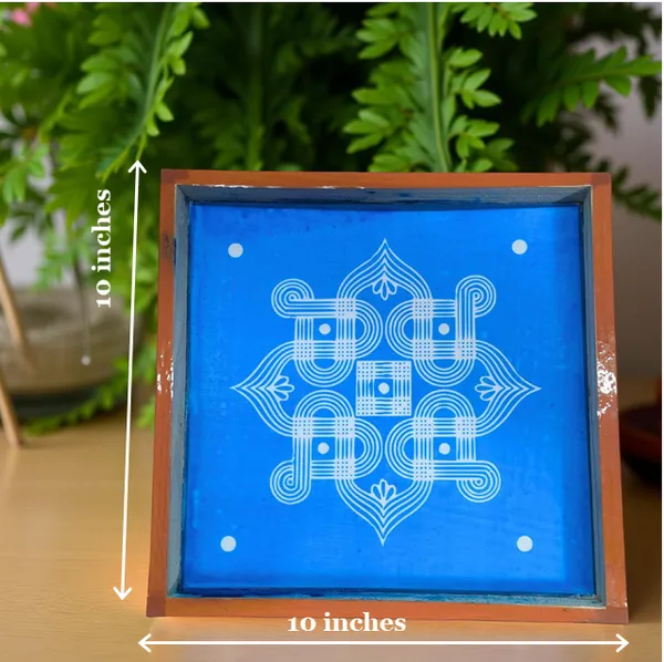 Searchers_Paradise_Padi_Kolam_Model_5_Rangoli_Stencil_Wooden_10x10_Inches_Pack_of_1_Piece