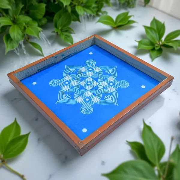 Searchers_Paradise_Padi_Kolam_Model_5_Rangoli_Stencil_Wooden_10x10_Inches_Pack_of_1_Piece