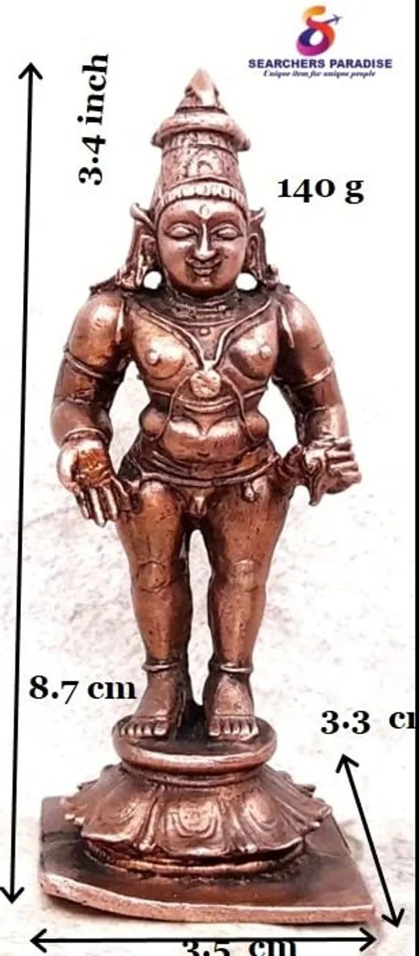 Brownish-Orange_Copper_Idols_Indiaby,_3.4_Inches,_Handmade_Shri_Vitthal_Panduranga_140_Gram,_Patina_Antique_Finish,_Pack_Of_1_Piece