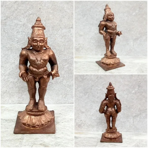 Brownish-Orange_Copper_Idols_Indiaby,_3.4_Inches,_Handmade_Shri_Vitthal_Panduranga_140_Gram,_Patina_Antique_Finish,_Pack_Of_1_Piece