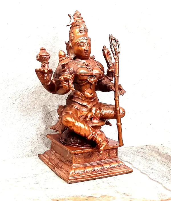Brown_Copper_God_Idols_Raja_Rajeshwari_I,_4.3_Inches,_480G,_Patina_Antique_Finish,_Pack_Of_1_Piece