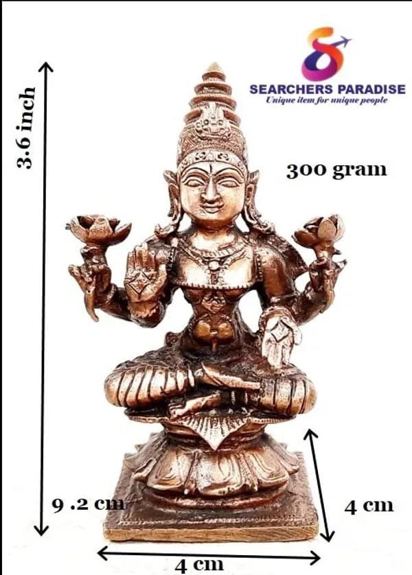 Brownish-Orange_Copper_Idols_India,_3.6Inches,_Handmade_Mahalakshmi_Idol_With,_300Grams,_Patina_Antique_Finish,_Pack_Of_1_Piece