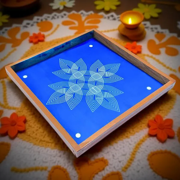 Searchers_Paradise_Padi_Kolam_Model_7_Rangoli_Stencil_Wooden_10x10_Inches_Pack_of_1_Piece