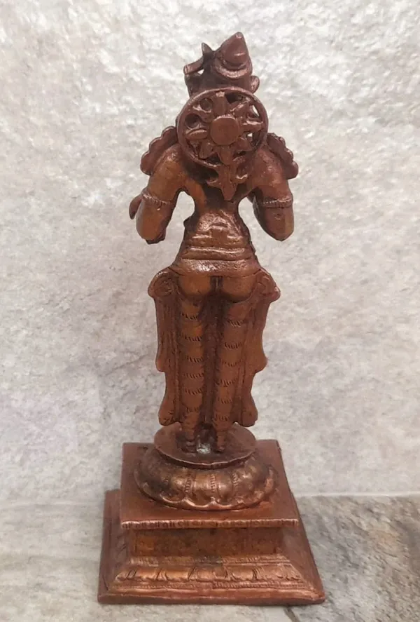 Brownish-Orange_Copper_Idols_India,_4.8_Inches,_Handmade_Standing_Goddess_Varahi,_380_Gram,_Patina_Antique_Finish,_Pack_Of_1_Piece