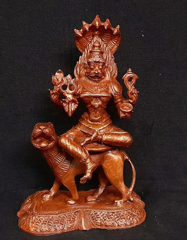 Brownish-Orange_Copper_Idols_Of_God_Prathyangira_Devi_By_Searchers_Paradise,_5.1_Inches,_700G,_Patina_Antique_Finish,_Pack_Of_1_Piece