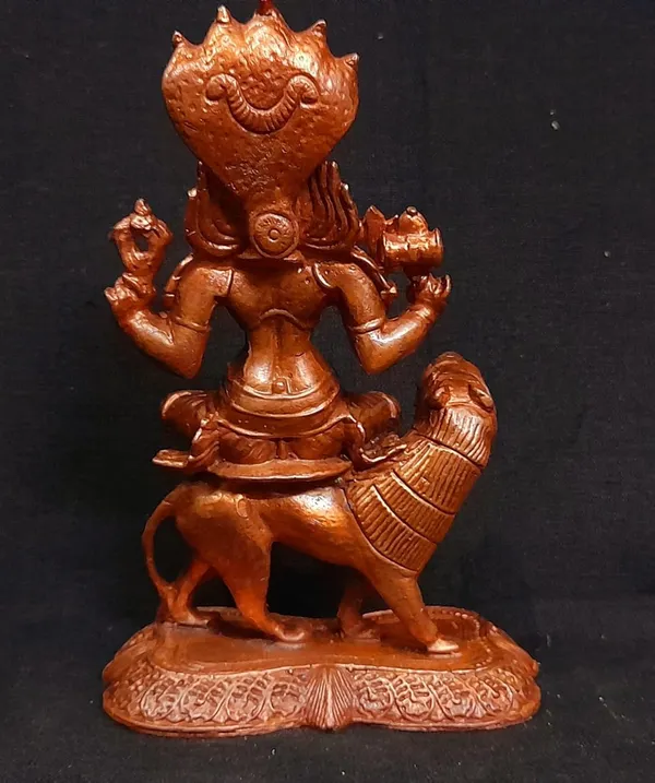 Brownish-Orange_Copper_Idols_Of_God_Prathyangira_Devi_By_Searchers_Paradise,_5.1_Inches,_700G,_Patina_Antique_Finish,_Pack_Of_1_Piece