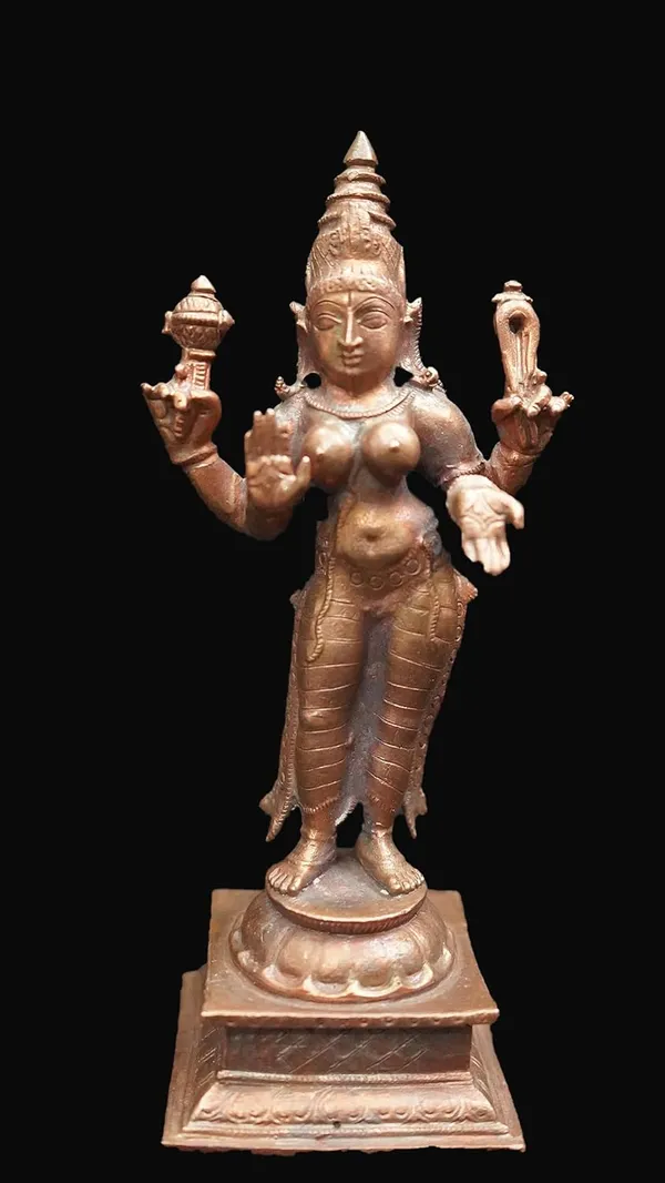 Brown_Copper_Idols_Of_Bhuvaneshwari,_5.2_Inches,_Handmade_416G,_Pack_Of_1_Piece