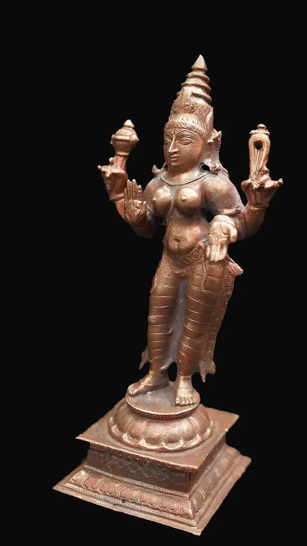 Brown_Copper_Idols_Of_Bhuvaneshwari,_5.2_Inches,_Handmade_416G,_Pack_Of_1_Piece