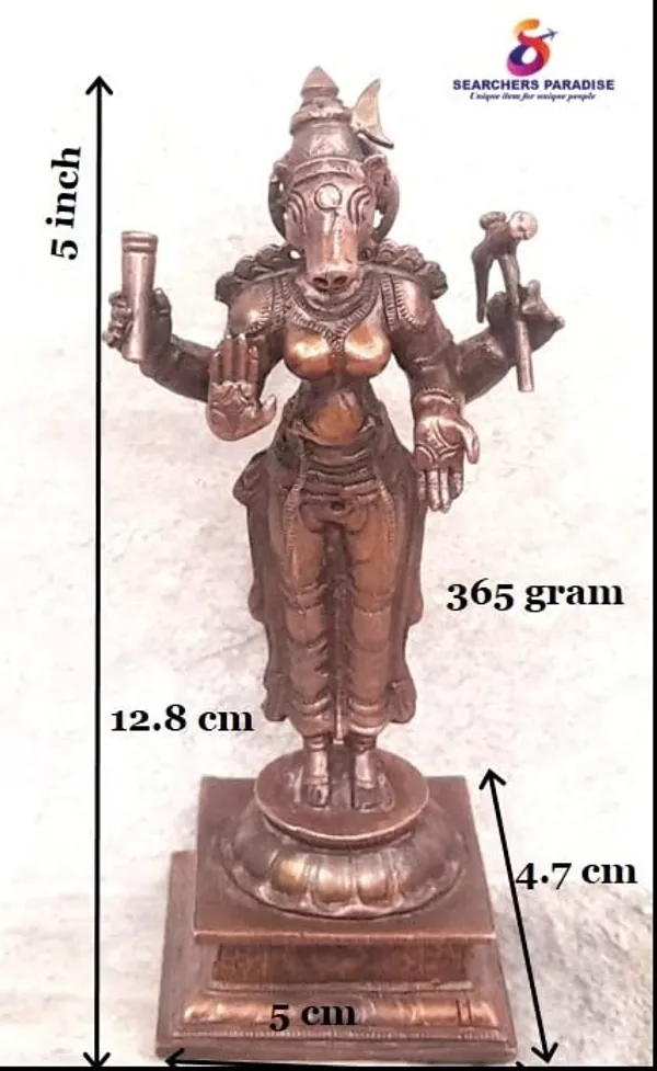 Brownish-Orange_Copper_Idols_Indiaby,_5_Inches,_Handmade_Goddess_Varahi,_365_Gram,_Patina_Antique_Finish,_Pack_Of_1_Piece