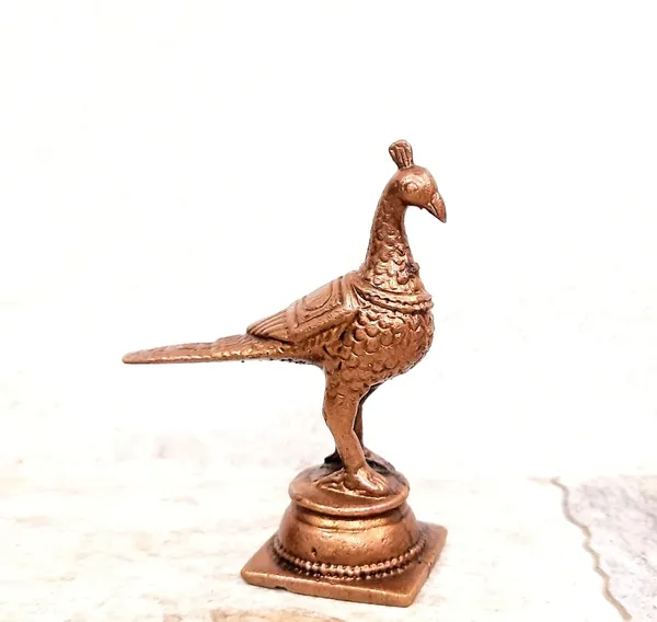 Brownish-Orange_Copper_Idols_Indiaby,_3.2_Inches,_Handmade_Peacock_140G,_Patina_Antique_Finish,_Pack_Of_1_Piece