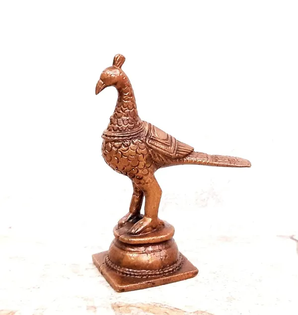 Brownish-Orange_Copper_Idols_Indiaby,_3.2_Inches,_Handmade_Peacock_140G,_Patina_Antique_Finish,_Pack_Of_1_Piece
