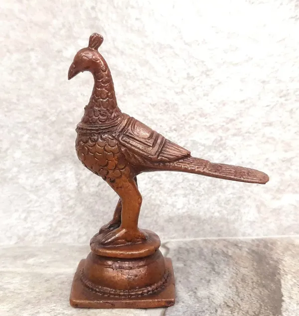 Brownish-Orange_Copper_Idols_Indiaby,_3.2_Inches,_Handmade_Peacock_140G,_Patina_Antique_Finish,_Pack_Of_1_Piece