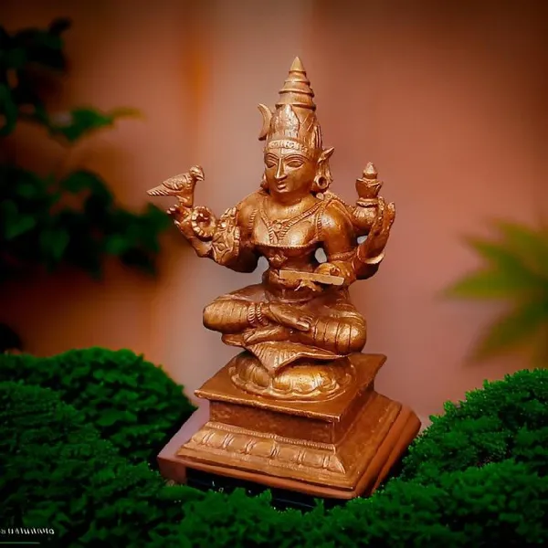 Brownish-Orange_Copper_Idols_India,_4_Inches,_Hanmade_Goddess_Sardhambal_417_Gram,_Patina_Antique_Finish,_Pack_Of_1_Piece