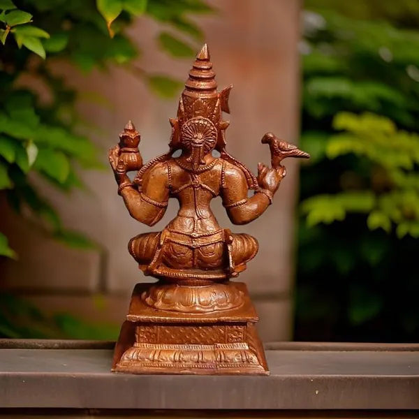Brownish-Orange_Copper_Idols_India,_4_Inches,_Hanmade_Goddess_Sardhambal_417_Gram,_Patina_Antique_Finish,_Pack_Of_1_Piece