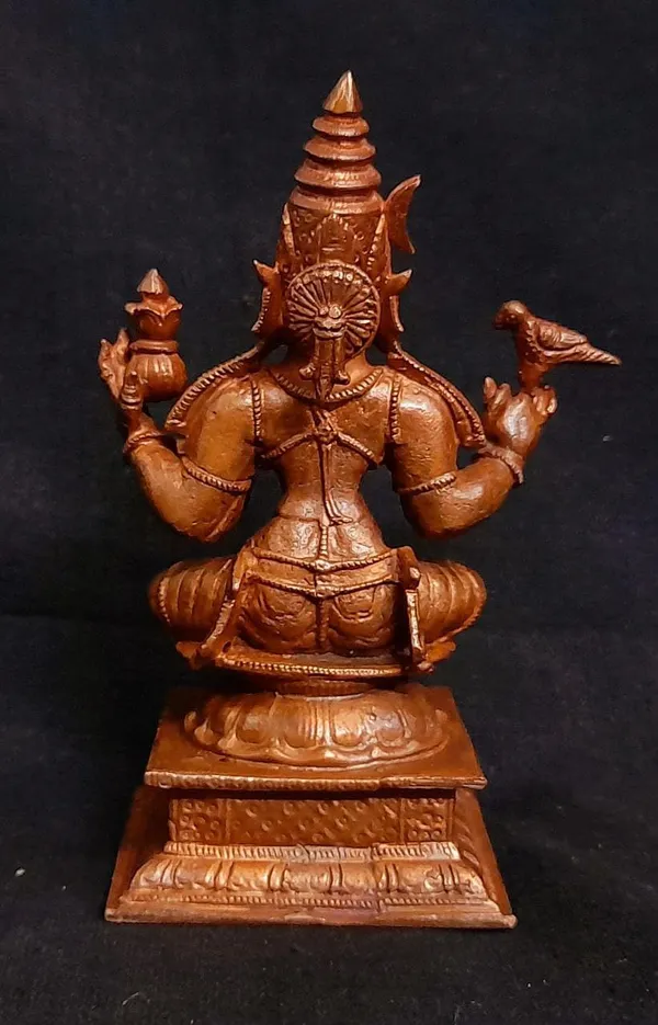 Brownish-Orange_Copper_Idols_India,_4_Inches,_Hanmade_Goddess_Sardhambal_417_Gram,_Patina_Antique_Finish,_Pack_Of_1_Piece