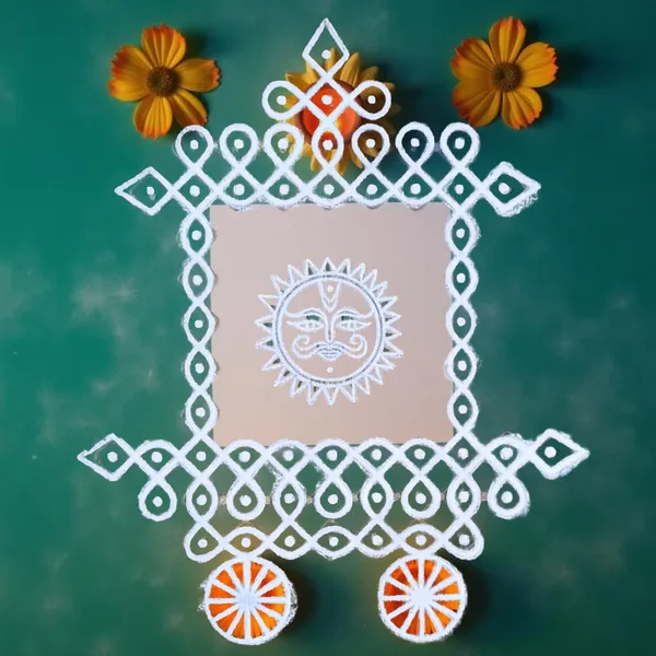 Searchers_Paradise_Ratham_Kolam_Rangoli_Stencil_Wooden_10x10_Inches_Pack_of_1_Piece