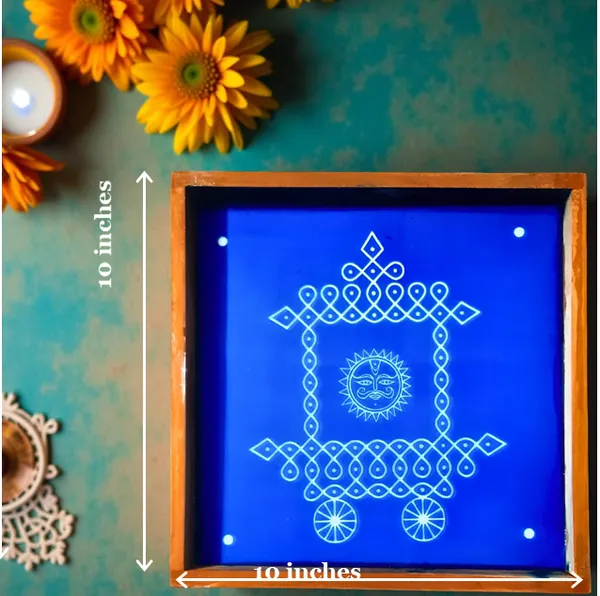 Searchers_Paradise_Ratham_Kolam_Rangoli_Stencil_Wooden_10x10_Inches_Pack_of_1_Piece