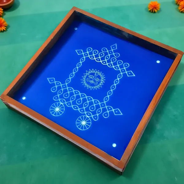 Searchers_Paradise_Ratham_Kolam_Rangoli_Stencil_Wooden_10x10_Inches_Pack_of_1_Piece