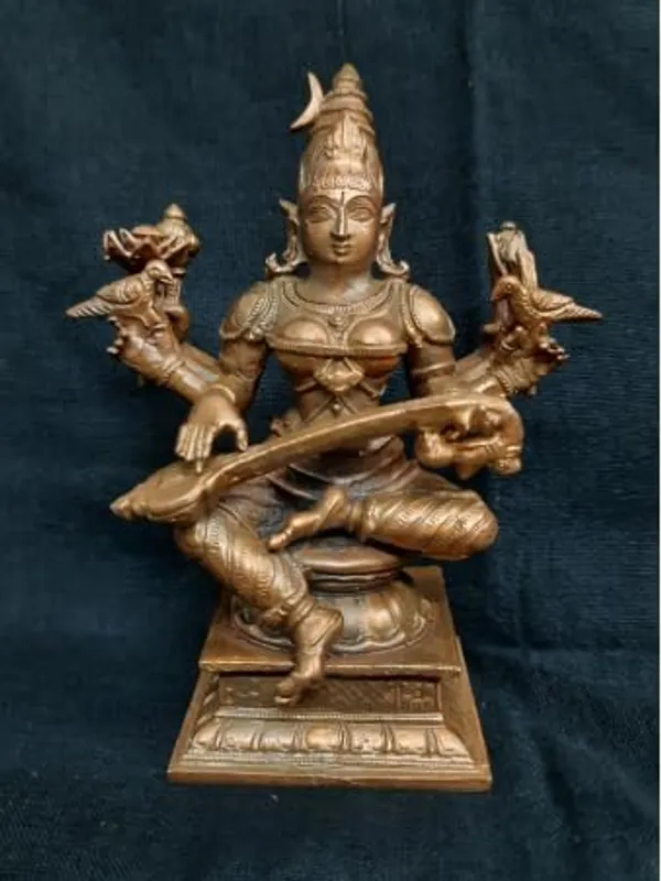 Coppper_Brownish_Copper_Idol_Of_Godness,_Rajamathangi,_4.3_Inches,_560G,_Patina_Antique_Finish,_Pack_Of_1_Piece,_For_Home_Pooja.