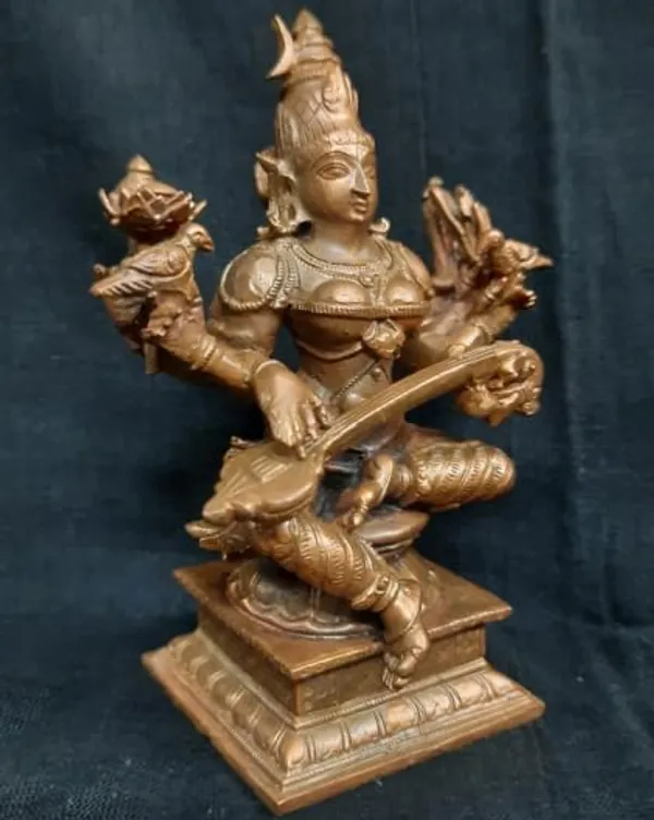 Coppper_Brownish_Copper_Idol_Of_Godness,_Rajamathangi,_4.3_Inches,_560G,_Patina_Antique_Finish,_Pack_Of_1_Piece,_For_Home_Pooja.