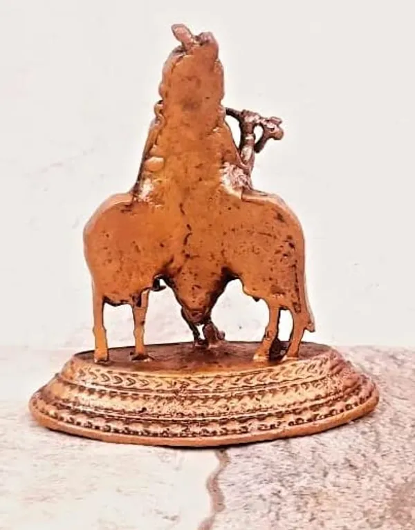 Brownish-Orange_Copper_Idols_India,_2.4_Inches,_Handmade_Krishna_With_Cow_Idol,_107G,_Patina_Antique_Finish,_Pack_Of_1_Piece