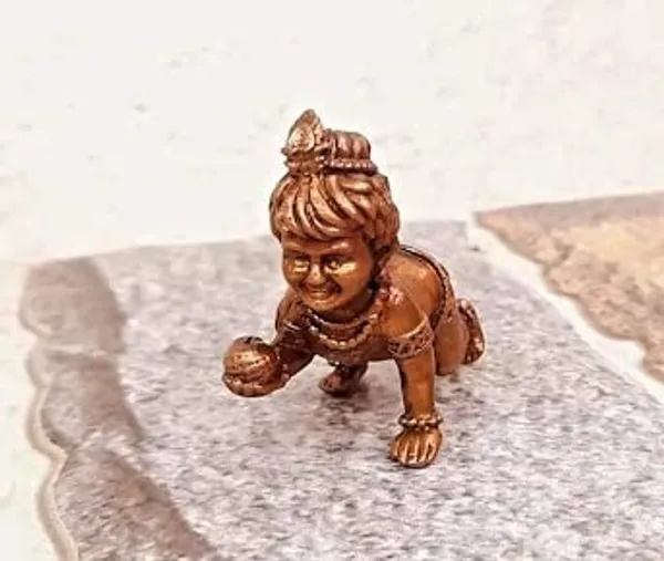Brownish-Orange_Copper_Idols_India,_1.3_Inches,_Handmade_Bala_Krishna_37G,_Patina_Antique_Finish,_Pack_Of_1_Piece