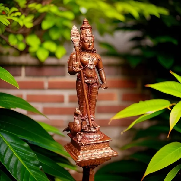 Brownish-Orange_Copper_Idols_Of_God_Murugar_By_Searchers_Paradise,_6.2_Inches,_550_G,_Patina_Antique_Finish,_Pack_Of_1_Piece