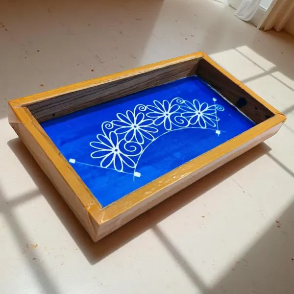 Searchers_Paradise_Semi_Curved_Flower_Rangoli_Stencil_Wooden_9x5_Inches_Pack_of_1_Piece