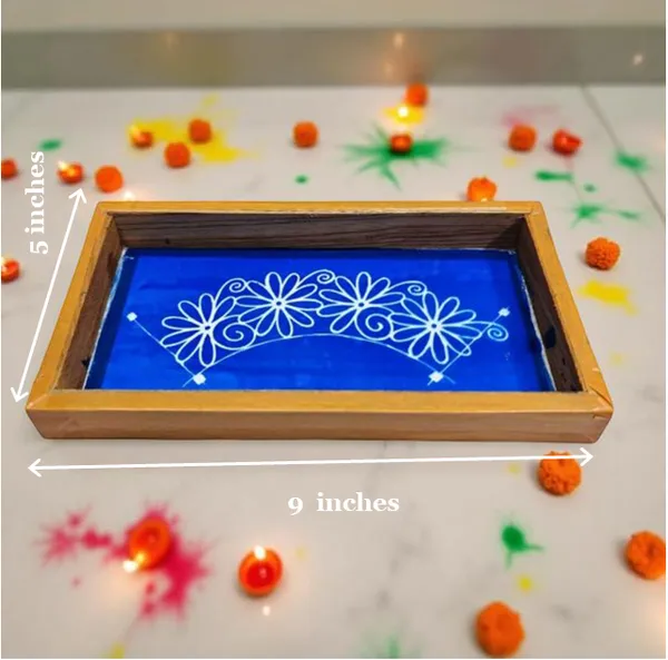 Searchers_Paradise_Semi_Curved_Flower_Rangoli_Stencil_Wooden_9x5_Inches_Pack_of_1_Piece