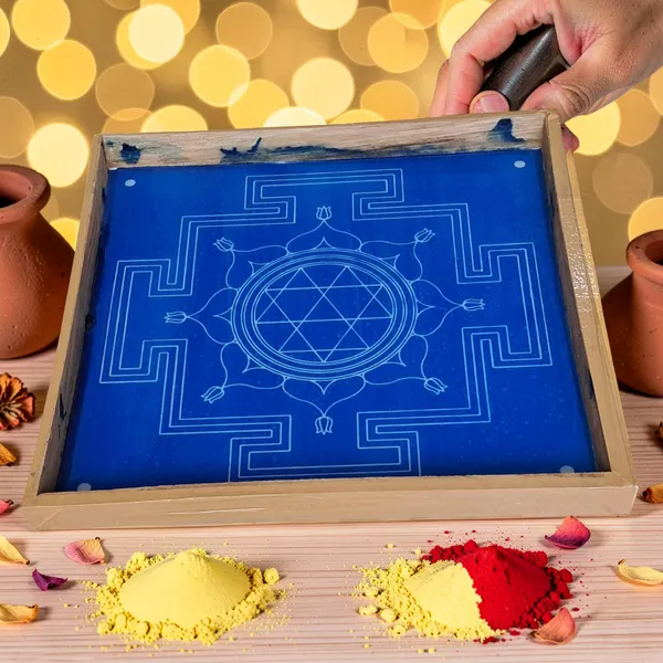 Durga_Mandala_Yantra_Rangoli_Design_Stencil_Wooden_Frame_pack_of_1_piece