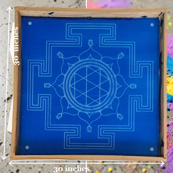 Durga_Mandala_Yantra_Rangoli_Design_Stencil_Wooden_Frame_pack_of_1_piece