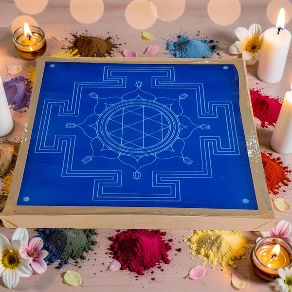 Durga_Mandala_Yantra_Rangoli_Design_Stencil_Wooden_Frame_pack_of_1_piece