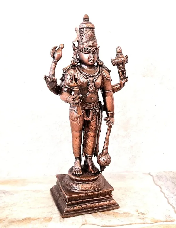 Brownish-Orange_Copper_Idols_Of_God_Sankaranarayanar_By_Searchers_Paradise,_6_Inches,_800G,_Patina_Antique_Finish,_Pack_Of_1_Piece