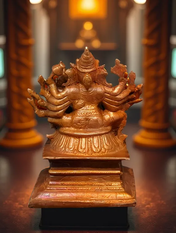 Brownish-Orange_Copper_Idols_India,_3.5_Inches,_Handmade_Lakshmi_Ganesh_560_Gram,_Patina_Antique_Finish,_Pack_Of_1_Piece