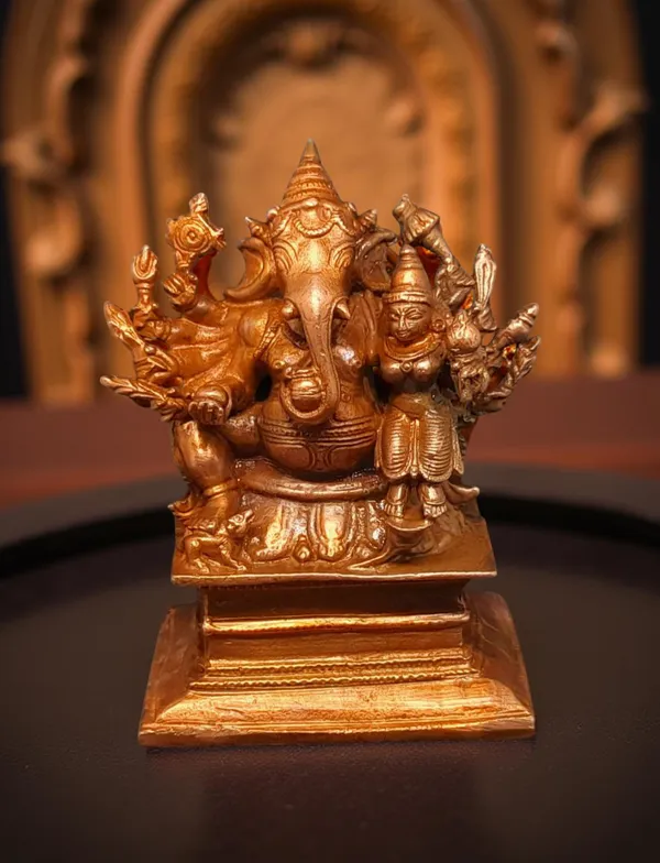 Brownish-Orange_Copper_Idols_India,_3.5_Inches,_Handmade_Lakshmi_Ganesh_560_Gram,_Patina_Antique_Finish,_Pack_Of_1_Piece