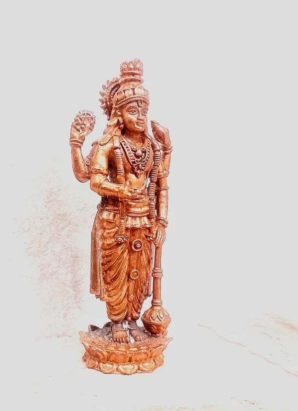 Brown_Copper_Idols_Of_God_Guruvayurappan,_10.5_Cm,_198G_Handmade_Pack_Of_1_Piece