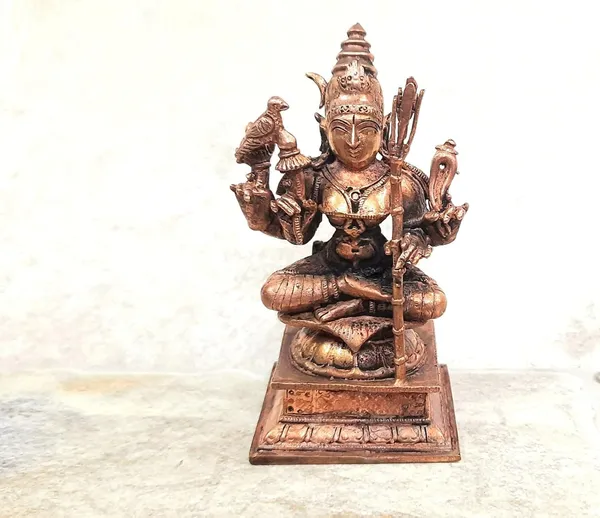 Brownish-Orange_Copper_Idolsby_Searchers_Paradise,_10Cm,_Handmade_Kamakshi_435Grams,_Patina_Antique_Finish,_Pack_Of_1_Piece
