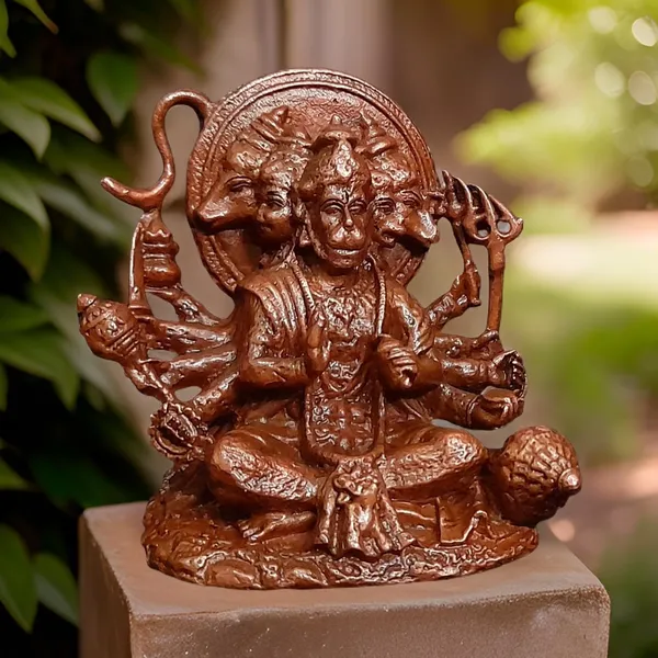 Brown_Copper_God_Idols_Sitting_Panchamuka_Hanuman,_2.9_Inches,_470G,_Patina_Antique_Finish,_Pack_Of_1_Piece