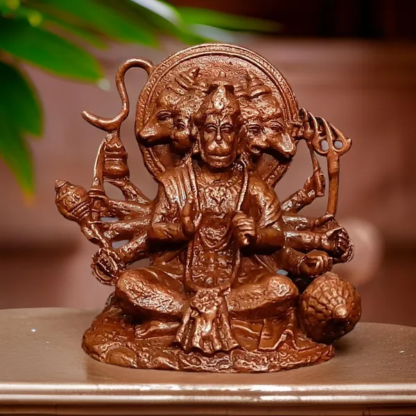 Brown_Copper_God_Idols_Sitting_Panchamuka_Hanuman,_2.9_Inches,_470G,_Patina_Antique_Finish,_Pack_Of_1_Piece