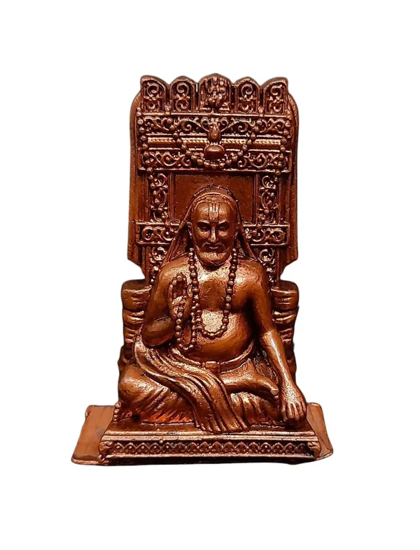 Brownish-Orange_Copper_Idols_India,_1.3_Inches,_Handmade_Sri_Raghavendra_Swamy,_43G,_Patina_Antique_Finish,_Pack_Of_1_Piece