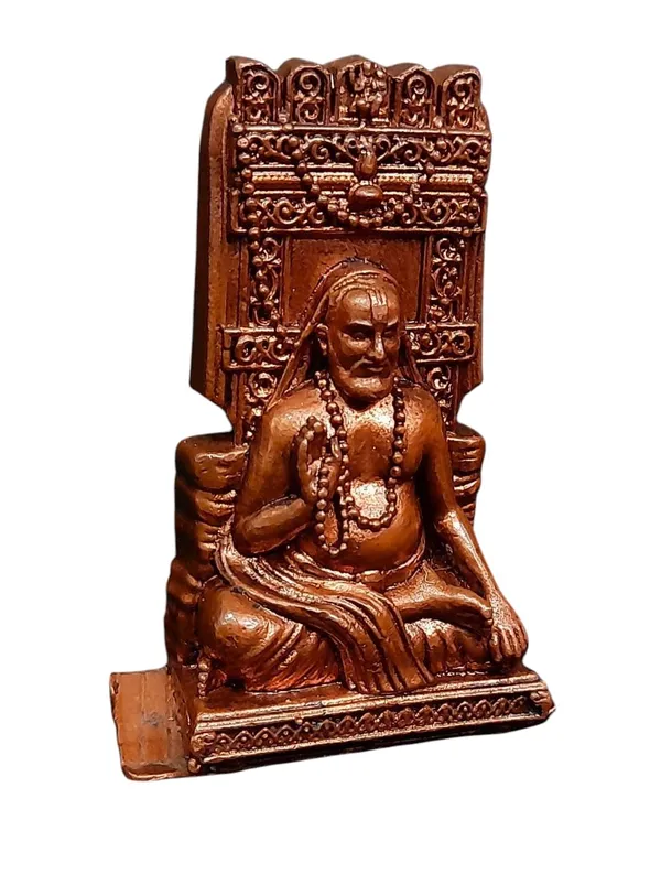 Brownish-Orange_Copper_Idols_India,_1.3_Inches,_Handmade_Sri_Raghavendra_Swamy,_43G,_Patina_Antique_Finish,_Pack_Of_1_Piece